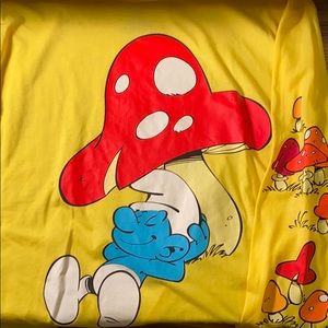 Large Smurf & mushroom long sleeve t-shirt